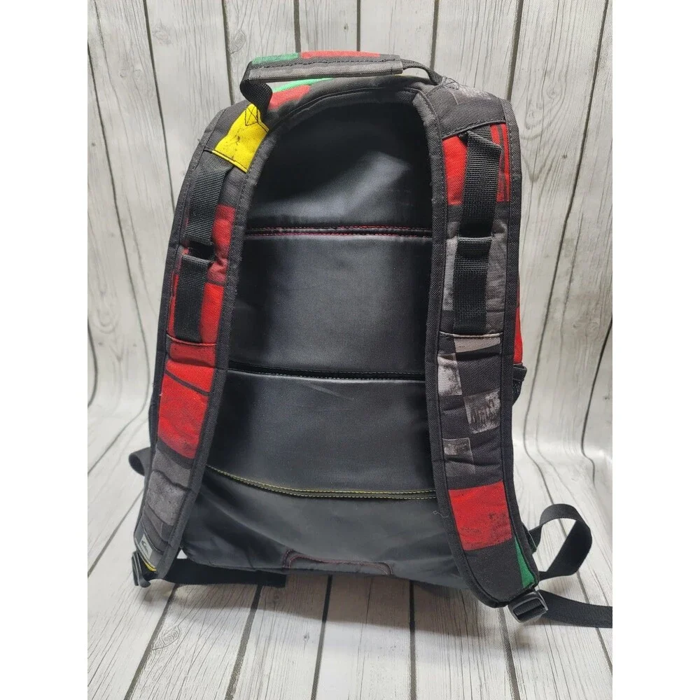 Quiksilver Backpack DNA Rasta Colorful Block Book Bag Surf Beach Backpack Rare